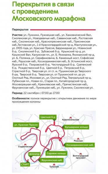 В Москве ограничат движение автомобилей из-за марафона 