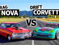 Chevrolet Nova 1966 года сразился в дрэге с 950-сильным Corvette. Видео