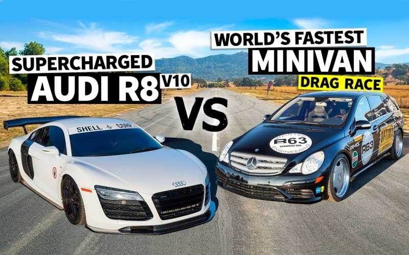 
            Гонку минивэна Mercedes и Audi R8 показали на видео
        