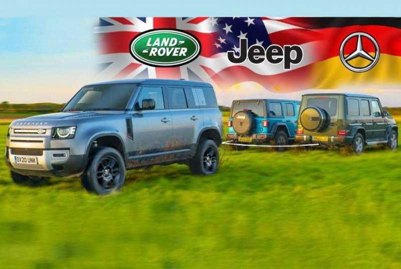 Видео: Defender, G-Class и Jeep Wrangler сразились в перетягивании каната