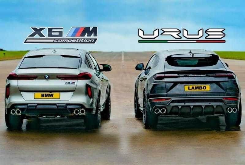 Дождливая дрэг-гонка: BMW X6 M против Lamborghini Urus
