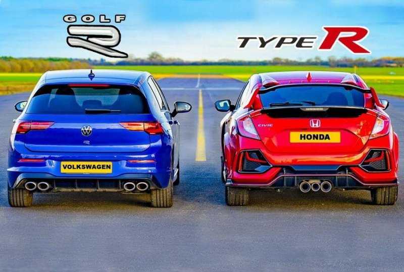 Дрэг-гонка: новый Volkswagen Golf R против Honda Civic Type R