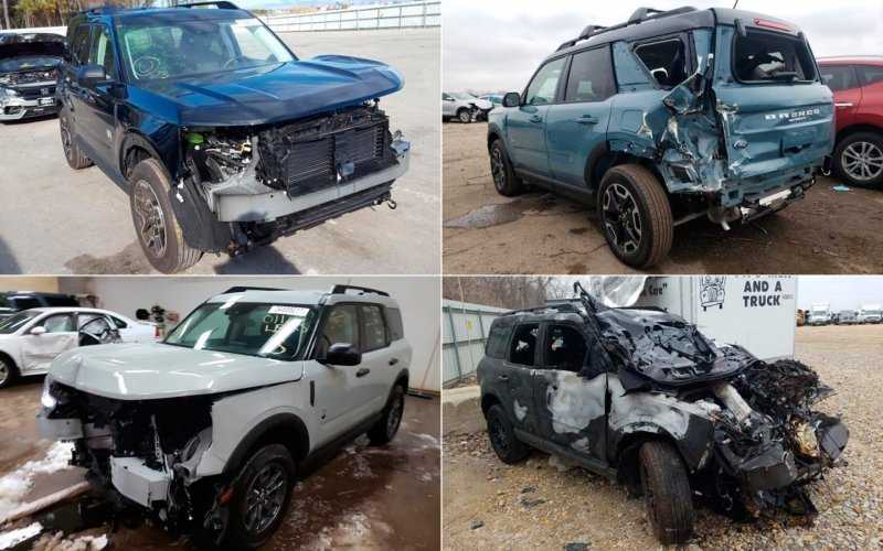 
            Сразу шесть разбитых внедорожников Ford Bronco выставили на продажу. Фото
        