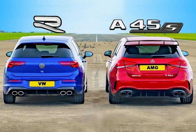 Дрэг-гонка: новый Volkswagen Golf R против Mercedes-AMG A 45 S