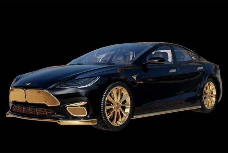 Посмотрите на Tesla Model S с позолотой стоимостью 22,3 миллиона рублей