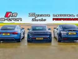 Дрэг-гонка: Audi e-tron GT и Porsche Taycan против Tesla Model S
