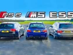 Видео: BMW M5 V10, Mercedes-Benz E 55 AMG и Audi RS6 сразились в дрэге