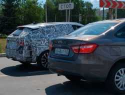 Обновленную Lada Vesta засняли рядом с дорестайлинговым седаном