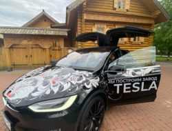В Нижегородской области Tesla расписали «под хохлому» — и теперь ждут Илона Маска
