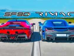 Видео: 1914-сильный электрокар Rimac сразился в дрэге с быстрейшей Ferrari