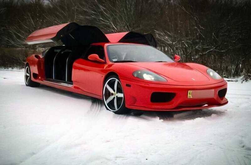 На продажу выставили уникальный Ferrari. Это лимузин и у него восемь мест