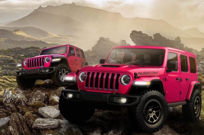 Jeep Wrangler начали красить в розовый цвет