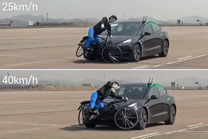 Tesla Model 3 провалила тест на предотвращение столкновения с велосипедистами