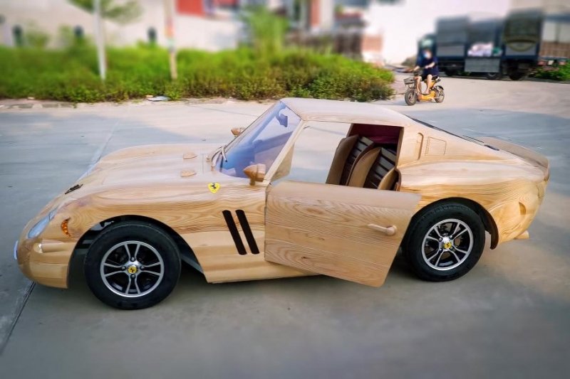 Видео: посмотрите на деревянную копию Ferrari 250 GTO с электромотором от картинга