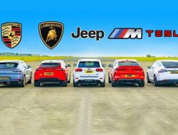 Дрэг-гонка: Cayenne Turbo GT против Lambo, BMW, Jeep и Tesla