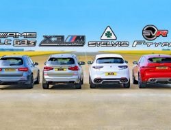 Видео: кроссоверы BMW, Mercedes-AMG, Jaguar и Alfa Romeo сразились в дрэге