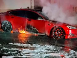 Tesla Model S сгорела в сервисе