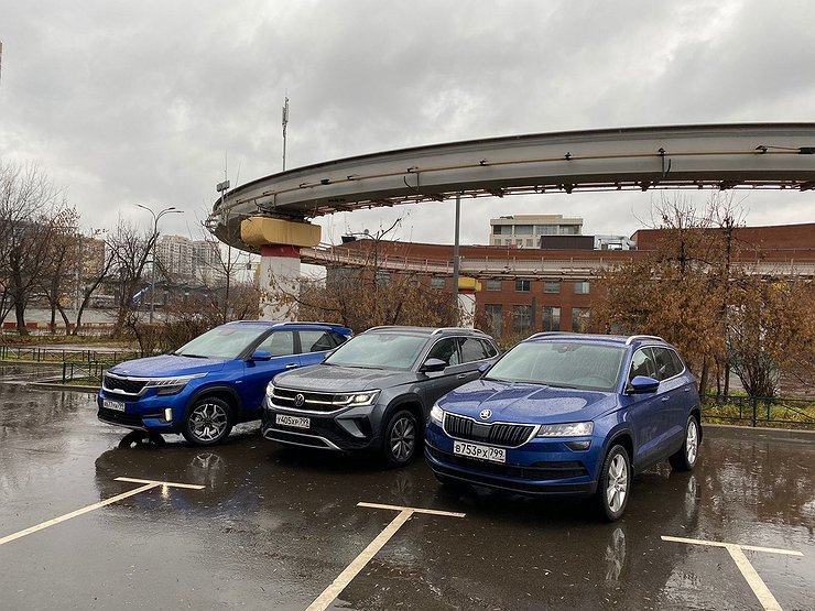 Бойцовский клуб: сравнительный тест-драйв Volkswagen Taos, Skoda Karoq и Kia Seltos