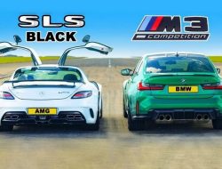 Дрэг-гонка: Mercedes-Benz SLS AMG Black против новой BMW M3