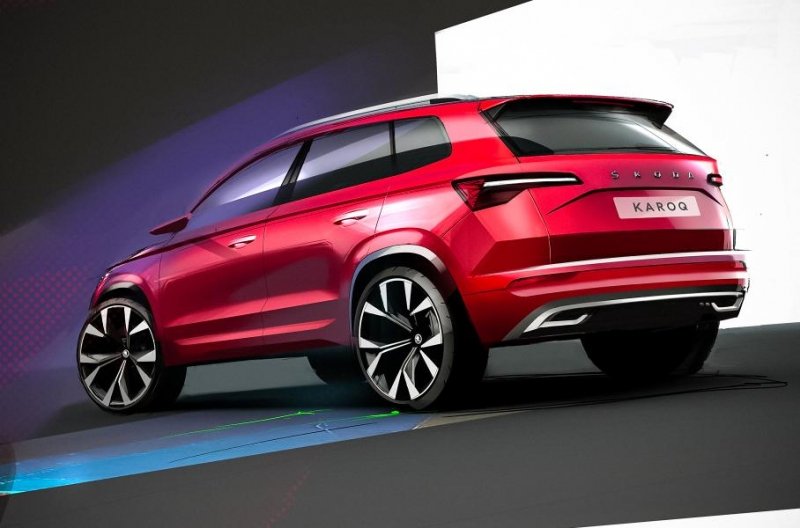 Skoda показала дизайнерские зарисовки обновленного Karoq с новой оптикой