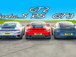 Дрэг-гонка Porsche 911: Turbo S против GT2 RS и GT3