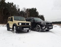 Разноклассные: несерьезный тест-драйв Suzuki Jimny и Kia Mohave