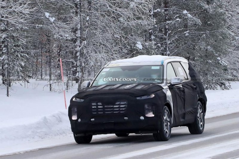 Обновленный Hyundai Palisade испытывают на снегу