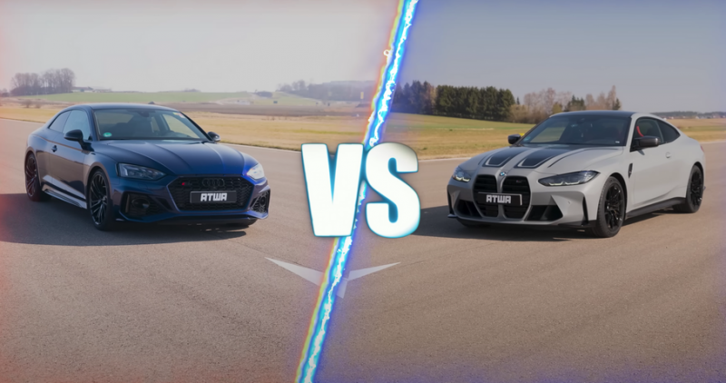 Гонщик устроил дуэль Audi RS 5 и BMW M4 Competition