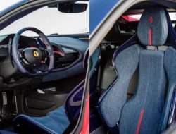 Посмотрите на суперкар Ferrari SF90 с джинсовым салоном