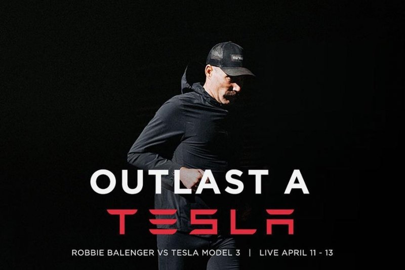 Сверхвыносливый спортсмен попытается обогнать электрокар Tesla