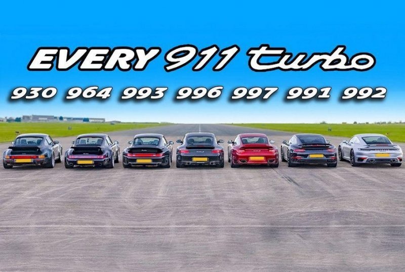 Видео: семь поколений Porsche 911 Turbo сразились в дрэге