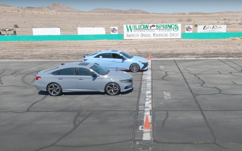 Hyundai Elantra N и Honda Accord сравнили в дрэг-гонке