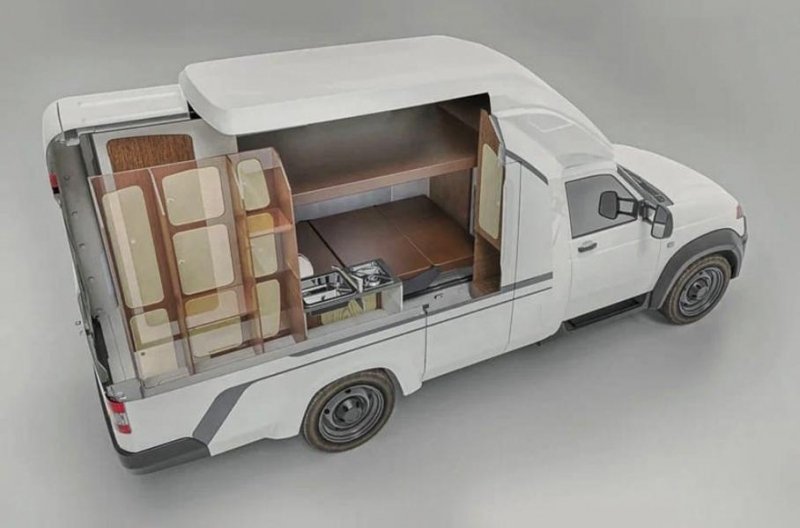 УАЗ показал дом на колесах с кухней, кроватью и душем