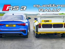 Дрэг-гонка Audi: новая RS 3 против раллийной Quattro Group B